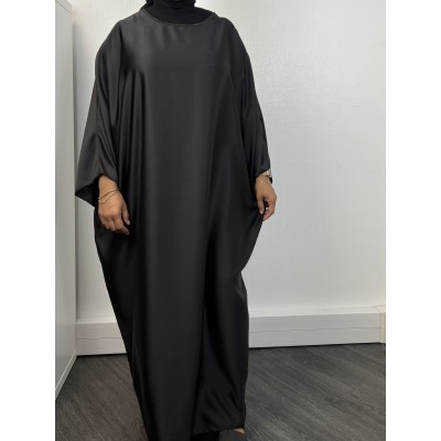 Robe Satin Longue Noire  - 1 2