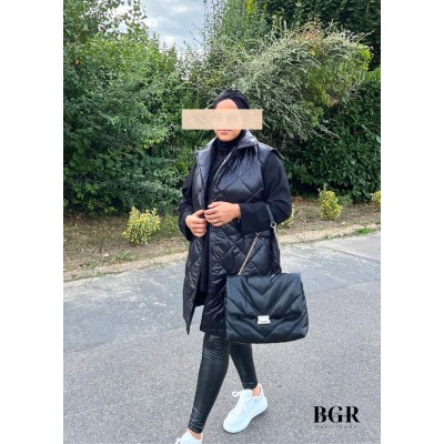 Doudoune Sans Manches Longue Noire  - 2 2