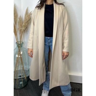 Manteau Long Classique Beige  - 1 2