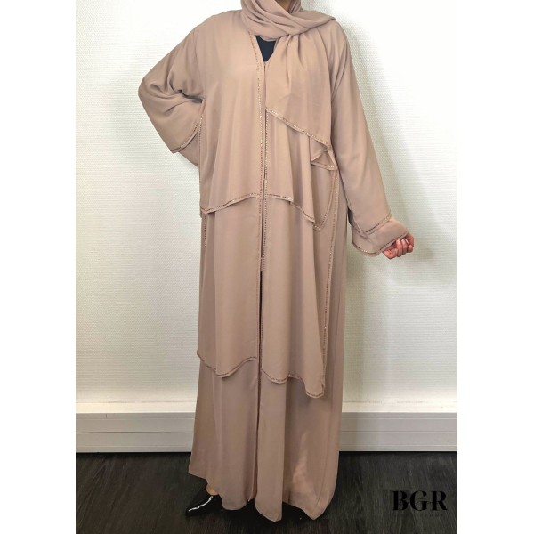 Abaya Dubaï Nejma Vieux rose