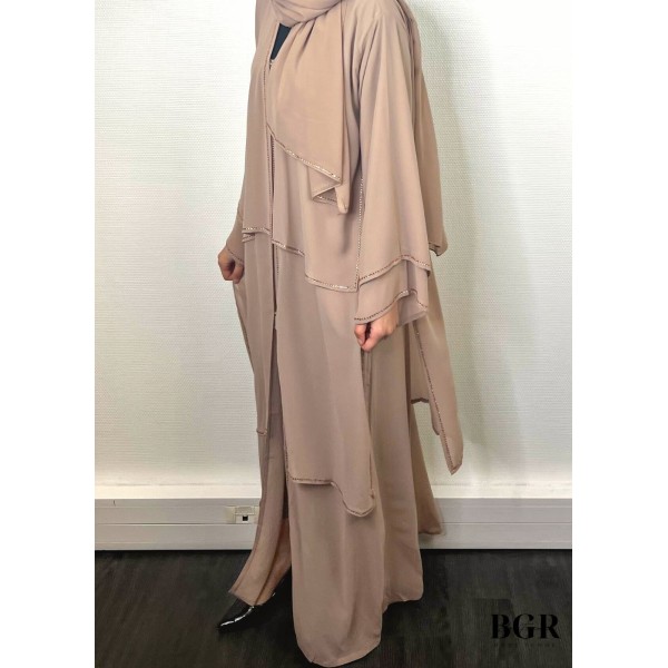 Abaya Dubaï Nejma Vieux rose