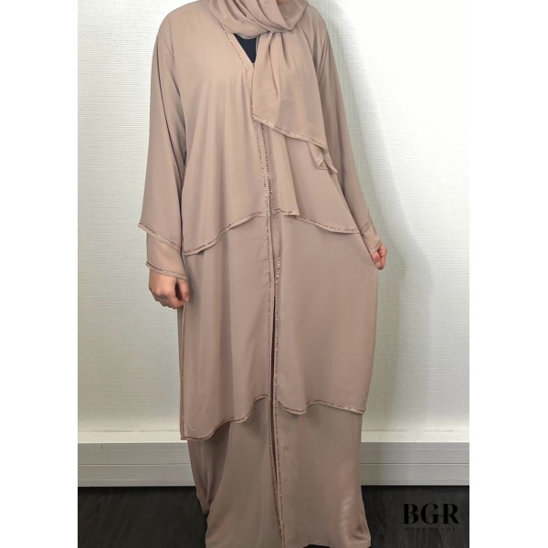 Abaya Dubaï Nejma Vieux rose