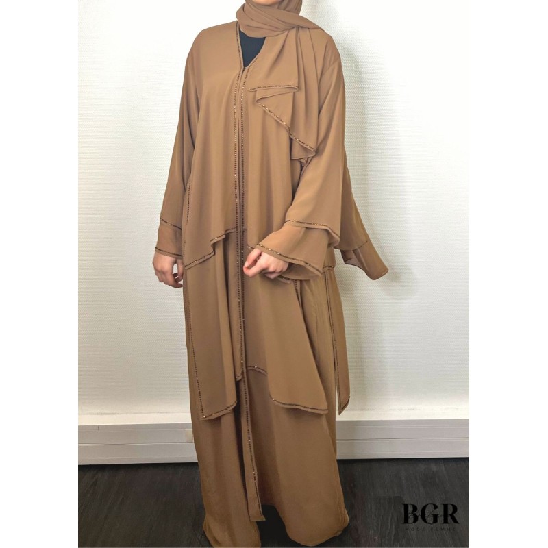 Abaya Dubaï Nejma Marron