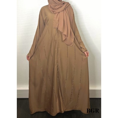 Abaya Dubaï Nour Marron 2