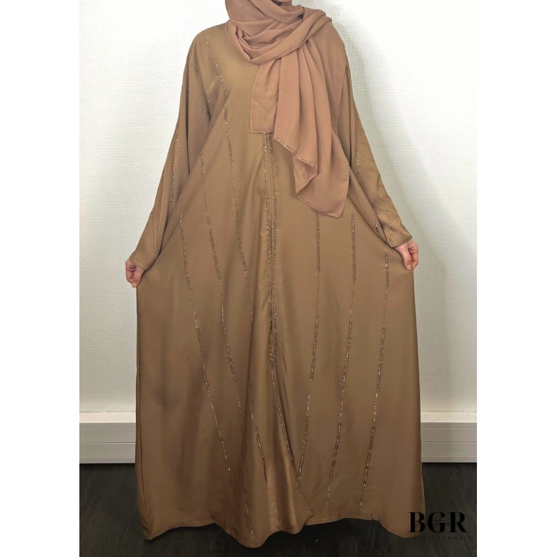 Abaya Dubaï Nour Marron