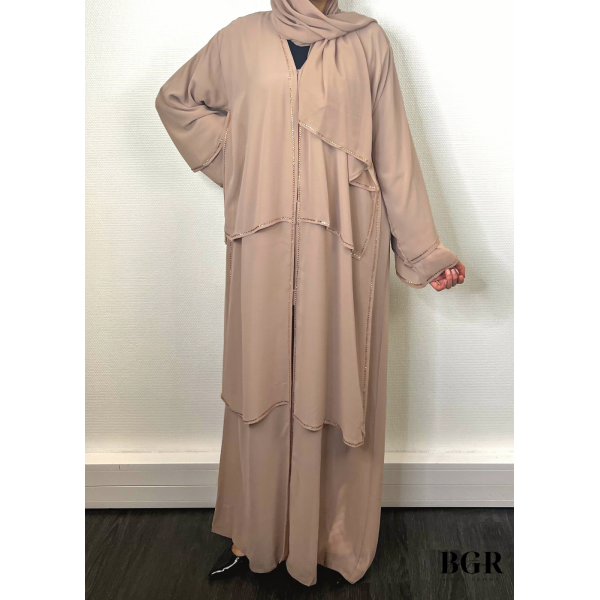 Abaya Dubaï Nejma Vieux rose