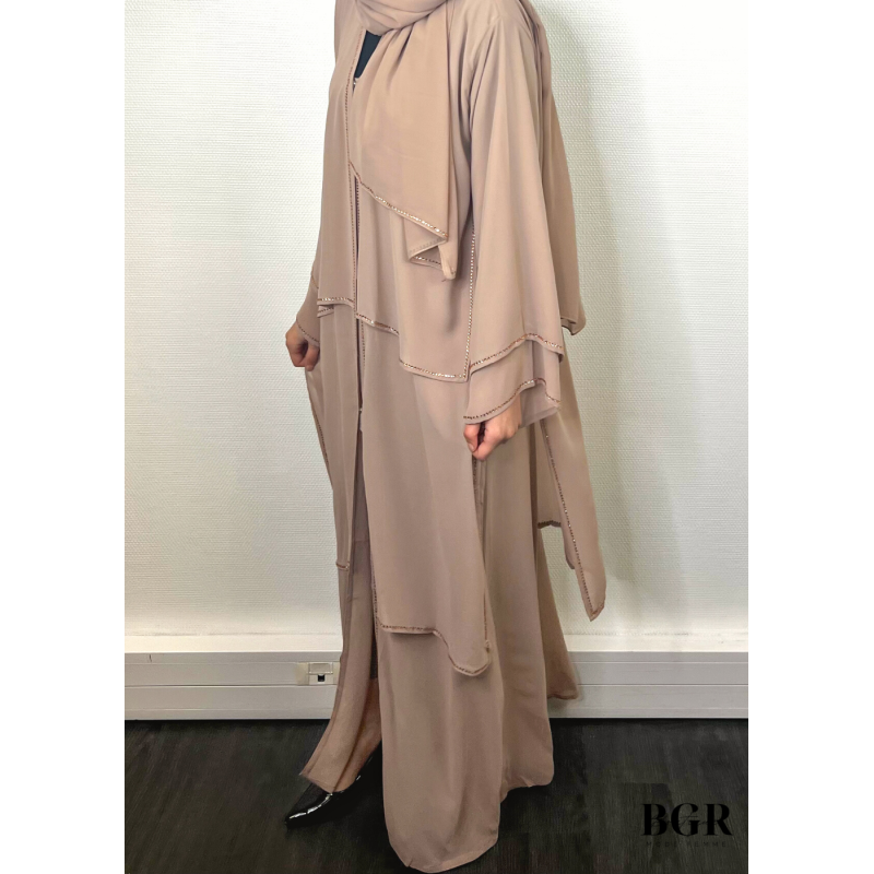 Abaya Dubaï Nejma Vieux rose