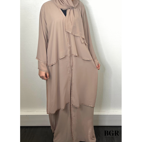 Abaya Dubaï Nejma Vieux rose