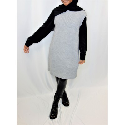 Pull laine sans manches gris  - 4 2