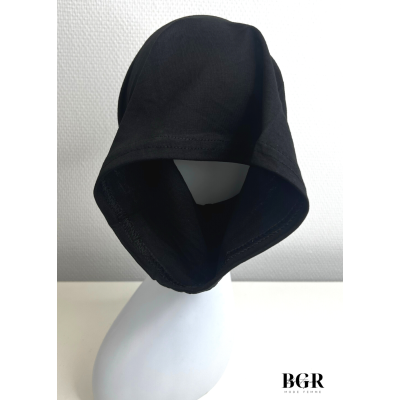 Bonnet Hijab Tube Noir Coton : un accessoire pratique, couvrant et antiglisse pour couvrir votre tête et vos cheveux 2