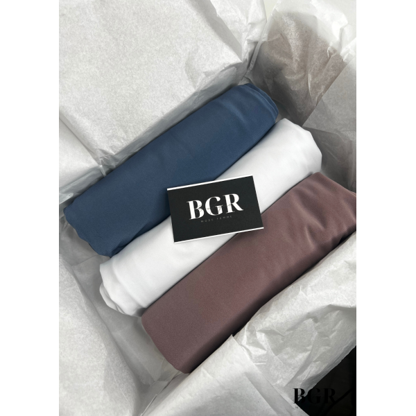 Box de 3 Hijabs en Jersey Premium au Choix - Personnalisez votre Ensemble de Hijabs - BGRBoutique