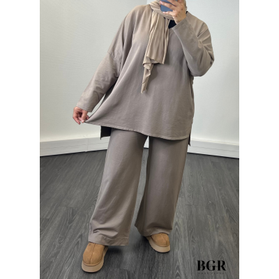 Ensemble Femme Pantalon Sweat Taupe 2
