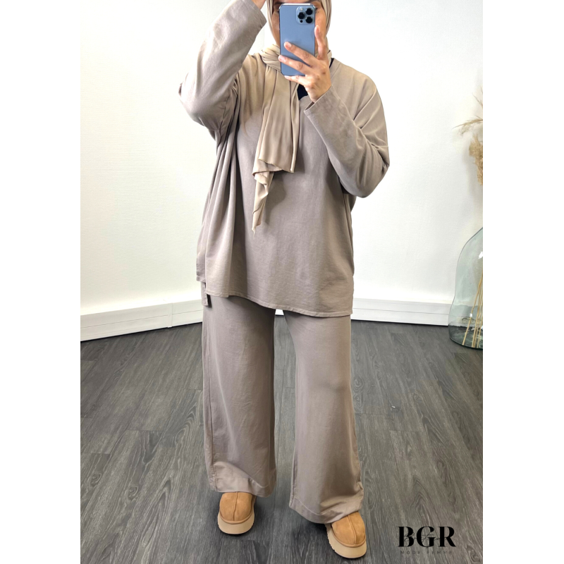 Ensemble Femme Pantalon Sweat Taupe