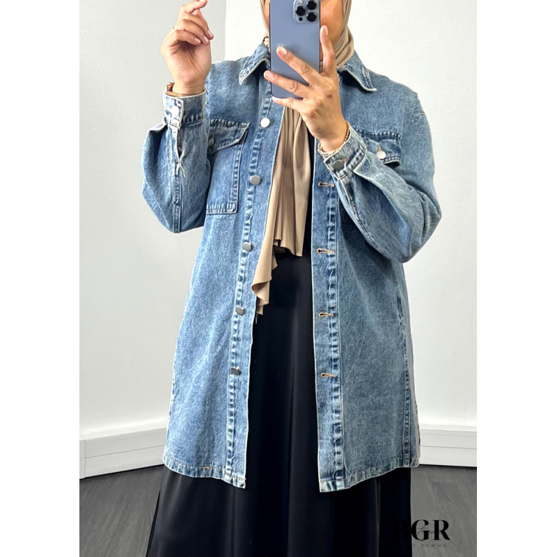 Veste denim bleu