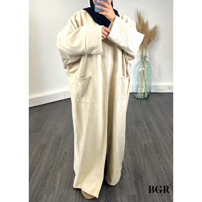 Kimono Daim Femme Beige 2