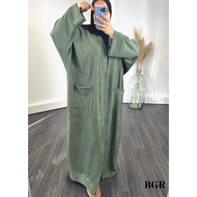 Kimono Daim Femme Kaki 2