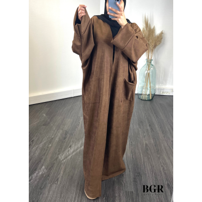 Kimono Daim Femme Marron 2