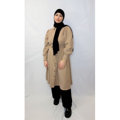 Robe tunique Yass camel  - 3 2