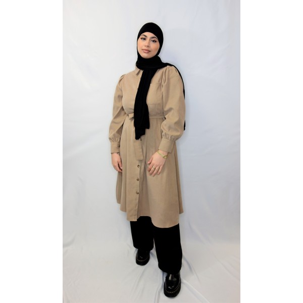 Robe tunique Yass camel  - 1