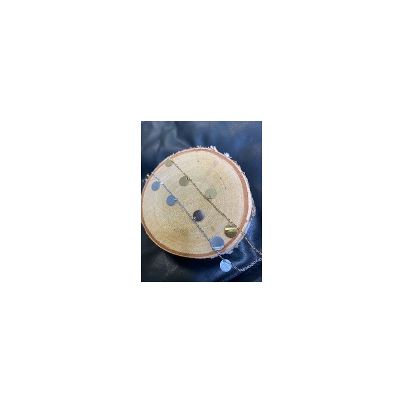Chaine de cheville Cercle argenté  - 1
