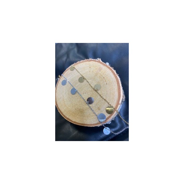 Chaine de cheville Cercle argenté  - 1
