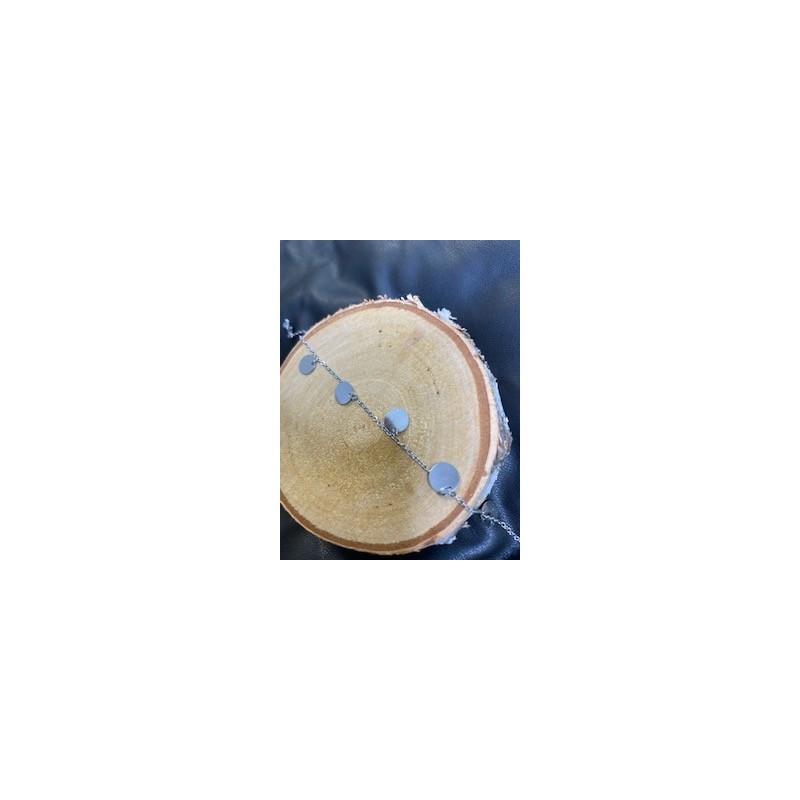 Chaine de cheville Cercle argenté  - 4
