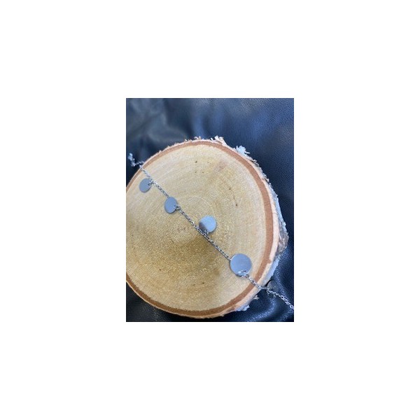 Chaine de cheville Cercle argenté  - 4