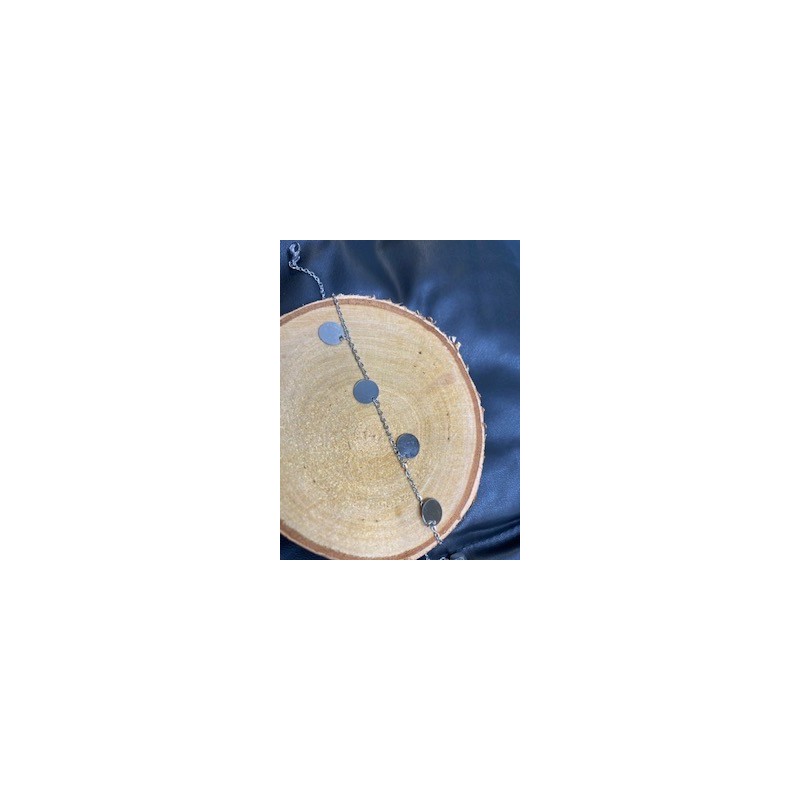 Chaine de cheville Cercle argenté  - 5