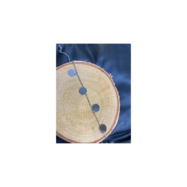 Chaine de cheville Cercle argenté  - 5