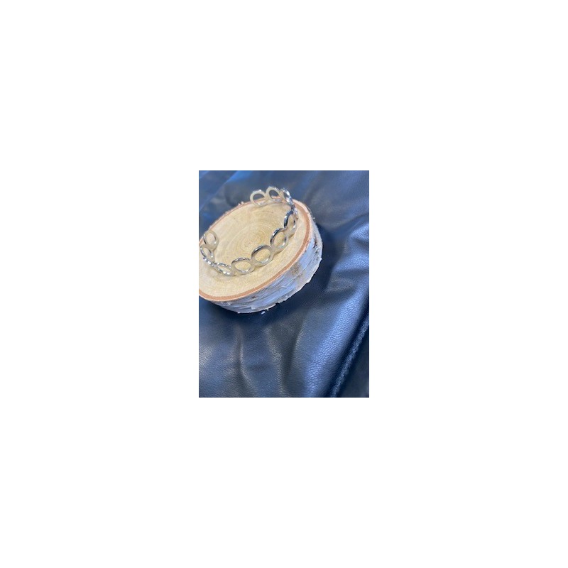 Bracelet jonc argenté Has  - 1