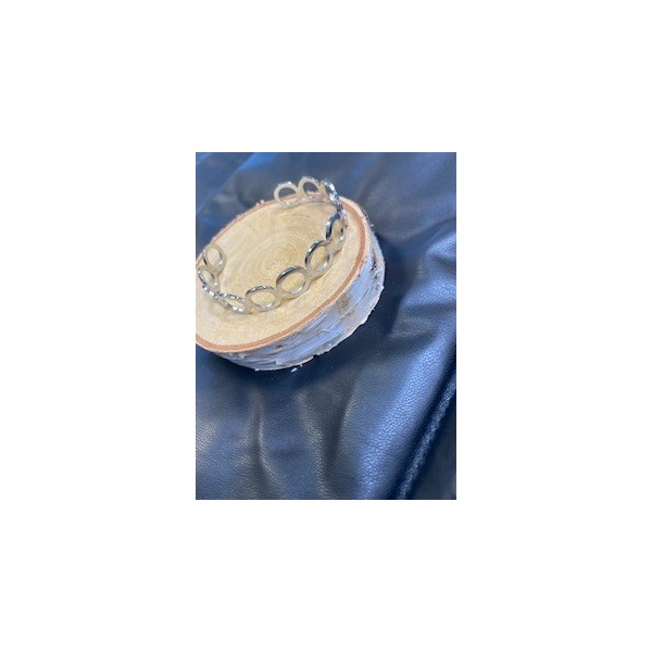 Bracelet jonc argenté Has  - 1