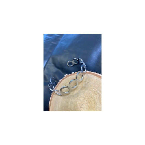 Bracelet jonc argenté Has  - 4